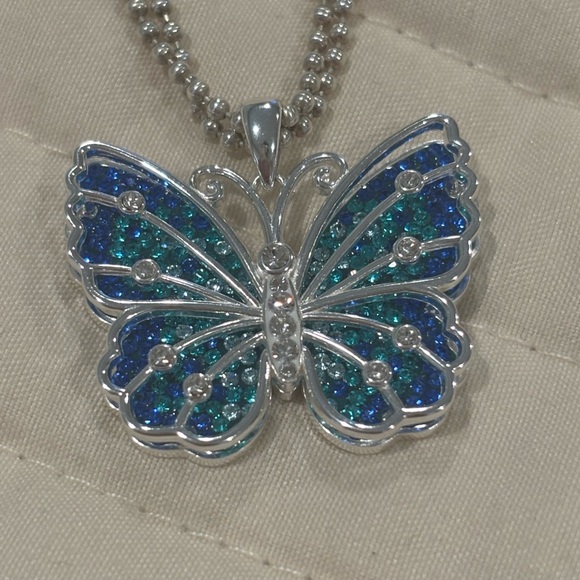 Sterling silver Blue Butterfly Pendant - Tiffany & Co necklace sold separately! - Picture 2 of 13